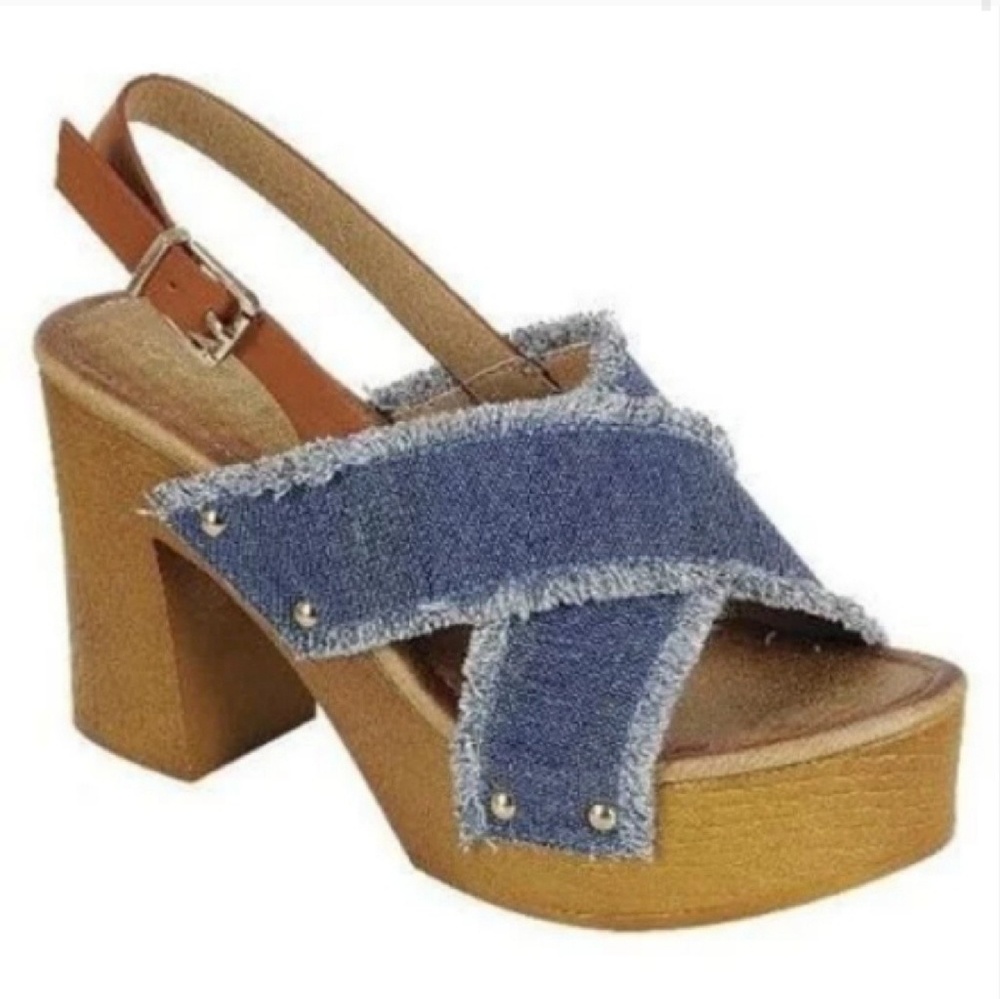 Denim Platform Sandals